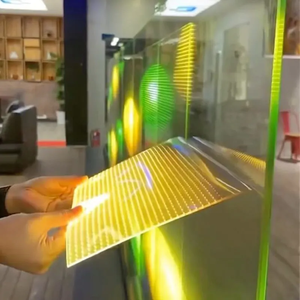 Affichage publicitaire numérique LED tactile transparent ultra-fin P8 pour intérieur/extérieur, <span class=keywords><strong>film</strong></span> matriciel adhésif pour affiches numériques - Product Image 1
