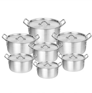 Juego de Ollas de Aluminio de 7 Piezas a Precio Económico, Olla para Guisos de Pared Recta con Tapa Metálica de 14-26 cm para Comercio General - Product Image 3