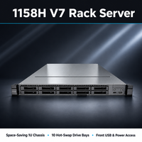 Perangkat Komputasi Rak Enterprise 2U Generasi V7 Chipset Memori yang Dapat Diperluas Opsi Daya Redundan Server Rak Handal 1158H V7