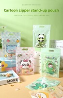 Sacs à fermeture éclair transparents personnalisés en forme de canard de dessin animé pour enfants, emballages de collations, bonbons et biscuits, pochettes cadeaux verticales avec trou pour poignée