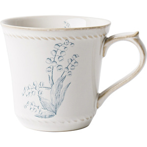 Vintage trắng sứ Lily của thung lũng Mô hình bộ đồ ăn nổi Bộ đồ ăn dưới tráng men món ăn tấm khắc phong cách - Product Image 4