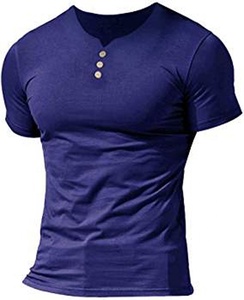 T-shirt manches pour hommes, en coton, décontracté, de haute qualité, col en V, simple, pour le Sport, tendance 2020 - Product Image 4