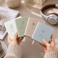 Carnet de notes personnalisé en cuir PU, carnet de voyage carré, agenda quotidien minimaliste