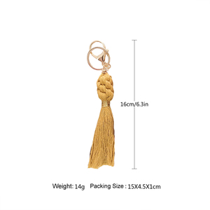 Nouveau <span class=keywords><strong>porte</strong></span>-clés Boho personnalisé en macramé <span class=keywords><strong>porte</strong></span>-clés mignon personnalisé tissé avec style - Product Image 4