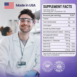 Gummies Cérébrales à la Crinière <span class=keywords><strong>de</strong></span> Lion Marque Blanche : Soutien Mémoire, <span class=keywords><strong>Attention</strong></span> & Énergie – Formule Stable, Personnalisation Possible, Fabricant - Product Image 5