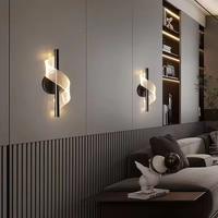 Lampu dinding dekoratif modern latar belakang Hotel, lampu samping tempat tidur kamar tidur