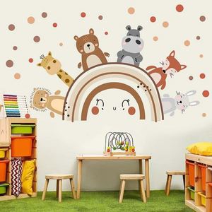 Vinilo Decorativo Autoadhesivo de PVC Ecológico con Diseño de Arcoíris, Estilo Ins, Dibujos Animados, Animales Lindos, para Habitación Infantil o Dormitorio - Product Image 2