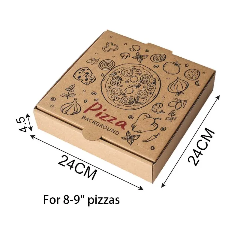 Cajas de Pizzas de cartón personalizadas de 8 pulgadas con embalaje personalizado único, caja de pizza personalizada impresa de cartón de 9 pulgadas