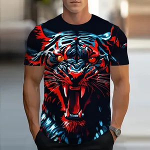 T-shirt pour homme imprimé en 3D Golden Lion King, T-shirt décontracté d'été, motif animal, haut Harajuku à manches courtes, streetwear - Product Image 5