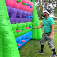 Parc de Trampoline Gonflable Mur Interactif Batak Mur Jeux de Carnaval Whack a Wall Gonflable