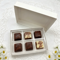 Boîte d'emballage alimentaire pour desserts, plateau transparent en PET de qualité alimentaire à 6 compartiments, boîte d'emballage pour truffes, bonbons et chocolats