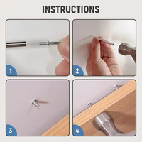 Clous sans trace à double tête avec manchon fileté, fixateur antirouille pour bois, 200/400/500/1000 pièces, clous métalliques non-marquants