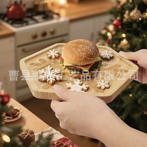 Pengzhan Wooden Serving <b>Tray</b> 30cm Decorative Food Plate For Dessert <b>Snack</b> Home Use - Product Image 1