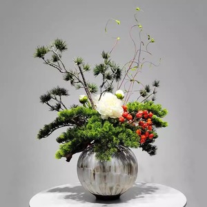 Nouvelles décorations de style chinois, plantes et arrangements floraux simulés pour hôtels, restaurants, hall d'entrée, <span class=keywords><strong>fleurs</strong></span> en pot - Product Image 4