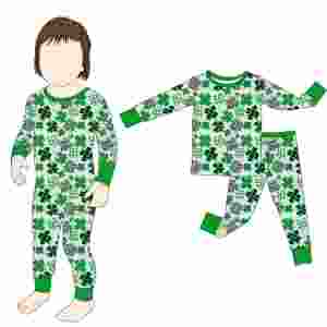 Conjunto de Dos Piezas de Manga Larga de Bambú con Estampado Personalizado para Niños, Venta Caliente Sin Aranceles de Qingli OEM para el Día de San Patricio - Product Image 2