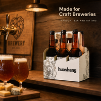 Boîte à vin personnalisable au prix d'usine, boîte en carton pour 6 bouteilles de bière, emballage en carton kraft pour bière, fabricant de boîtes en carton