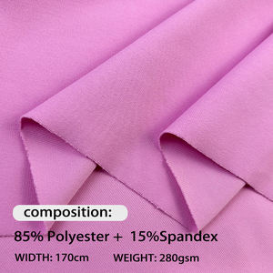Materia prima de sublimación de peso pesado de 280Gsm, textil de alta elasticidad, tela de LICRA de poliéster suave teñida Lisa mate - Product Image 5