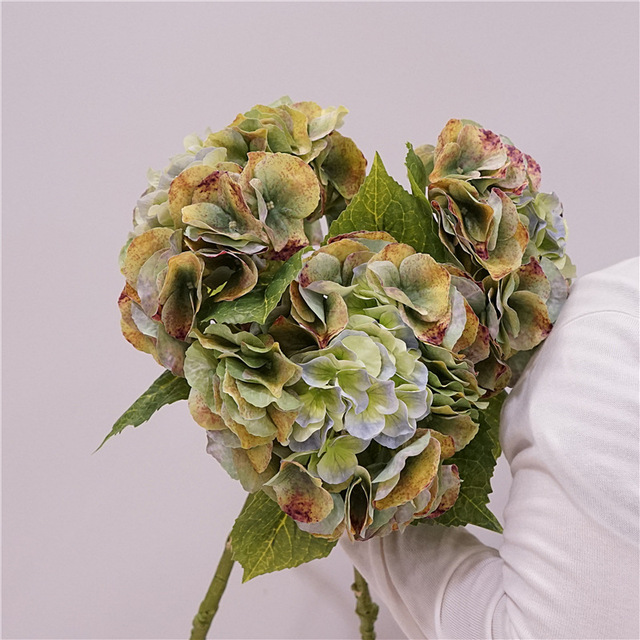 2026 Popular Fall Flowers Decoration Artificial Latex Vintage Large Hydrangea Decorative Wedding Home Vase Flower Arrangements