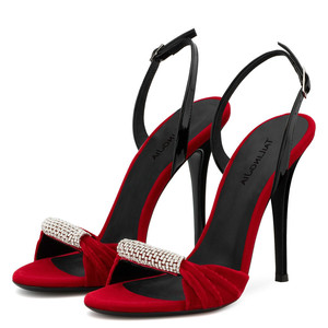 Handmade Custom High Quality Crystal Rhinestone Sandalias De Slingback High <b>Heel</b> for Sexy Women Shoes - Product Image 3