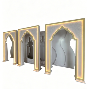 Smooth Popular White Pvc Led Light Stage Background 3d Acrylic India Pattern <b>Backdrop</b> for Wedding Event - Product Image 1
