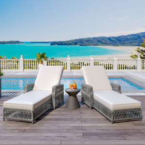 Modern Portable Outdoor Long Reclining Chaise Lounge Wicker Patio <strong>Recliner</strong> Removable <strong>Cushions</strong> All-Weather Rattan <strong>Garden</strong> <strong>Chair</strong> - Product Image 1