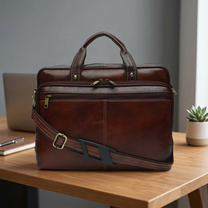Sac bandoulière unisexe classique moderne en cuir véritable et nylon imperméable, grande capacité, fait main, personnalisable, vente en gros - Product Image 1