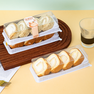 Boîte à emporter imprimée de timbre d'emballage de dessert trapézoïdal recyclable <span class=keywords><strong>pour</strong></span> la nourriture de sushi <span class=keywords><strong>pour</strong></span> la salade de pain de gâteau de petits pains suisses d'autres plats - Product Image 2