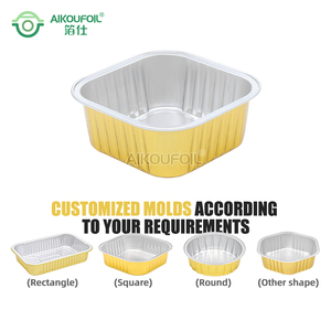 Cấp thực phẩm nhôm khay vuông và hình chữ nhật hình dạng súp Takeaway container với nhiệt niêm phong máy PE & PP loại nhựa - Product Image 2