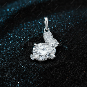 925 Sterling Silver Gold Plated Rabbit Fine Jewelry Pendants & <b>Charms</b> GIA IGI Certified 1ct DEF VVS VS Lab Grown Diamonds Gifts - Product Image 1