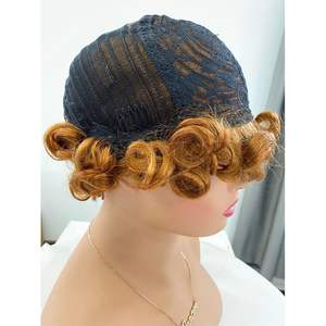 Barato color rubio miel 30 # pantalones <span class=keywords><strong>cortos</strong></span> brasileños sin cola crudo Fumi Rose rizado Pixie pelucas de cabello humano con flequillo para mujeres negras - Product Image 5