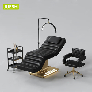 Perlengkapan Salon Kecantikan Emas Putih Berkualitas Tinggi, Ranjang Spa Wajah Medis 3 Motor Listrik, Ranjang Terapi Kecantikan Reclining - Product Image 2