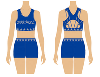 Ensemble haut et short de sport de haute qualité avec logo d'équipe personnalisé pour l'entraînement des équipes de cheerleading et les académies de danse, sublimation