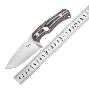 มีดพับ <span class=keywords><strong>Sanrenmu</strong></span> S725P ราคาประหยัด น้ำหนักเบา ดีไซน์ล่าสุด ด้ามจับ G10 เหล็กกล้าไร้สนิม 14C28N สำหรับการเอาชีวิตรอดและการล่าสัตว์ - Product Image 3