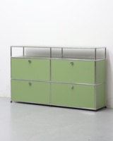 Meuble TV modulaire pliable en acier inoxydable moderne, meuble de salon en métal durable, étagères réglables, 2 étagères, écologique