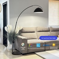 Lampadaire Arc Minimaliste Nordique de Luxe, Base en Fer, Abat-jour en Pierre, LED CRI 95 Élevé pour Salon, Chambre, Côté Canapé