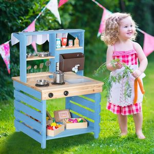 Ensemble de jeu de <span class=keywords><strong>cuisine</strong></span> de boue extérieure en bois pour enfants jouets de <span class=keywords><strong>cuisine</strong></span> et de nourriture pour tout-petits - Product Image 6