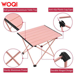 โต๊ะพับได้พกพา Woqi ทำจากอลูมิเนียม ขนาด 56x46.5x40.5 ซม. สีชมพู โต๊ะพับสำหรับใช้งานกลางแจ้ง น้ำหนักเบา ประหยัดพื้นที่ รูปทรงสี่เหลี่ยมผืนผ้า - Product Image 5