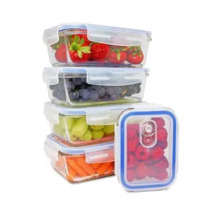 Eco Vriendelijke 5 Pack 35.5Oz 1050Ml Glazen Maaltijd Prep Container Set Met Ventilatiedeksel Voor Lunchbox