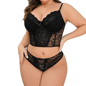 Oversized chique sexy mesh lingerie met uitsparingen, kristallen, glanzend, mouwloos, voor volwassen, voluptueuze vrouwen. - Product Image 1