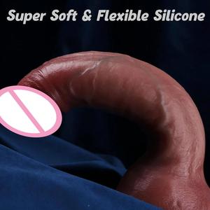 Dildo Realistico in Silicone Liquido 100% Impermeabile Flessibile e <span class=keywords><strong>Sicuro</strong></span> per Donne e Coppie Prodotti per Adulti - Product Image 2