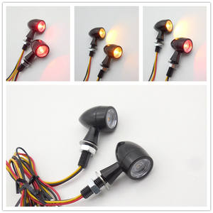 Accessoires pour motos, mini clignotants LED, adaptés à la modification des feux hors route Harley, clignotants LED bicolores jaune-rouge - Product Image 2