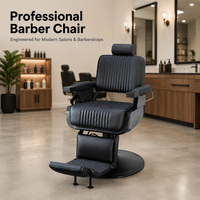 Fauteuil de barbier hydraulique robuste en cuir PU, rotation à 360°, capacité de 500 lb, pour salon de coiffure, fauteuils de barbier pour hommes, Silla De Barberia