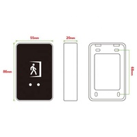 Nouveau bouton de sortie infrarouge sans contact intelligent 12V/24V IP35 pour contrôle d'accès, avec capteur LED Keysecurity et garantie de 2 ans