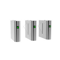 Barrière pivotante piétonne en acier inoxydable 304 étanche avec vérification par empreinte digitale pour portail de bâtiment de bureaux