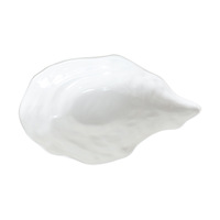 Originele oester-schelpvormige ondiepe keramische schaal voor thuis, café, afternoon tea, fruit, snacks, desserts, dagelijkse porties en tafeldecoratie