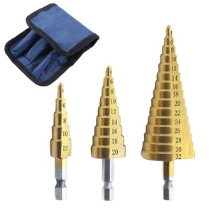 4-12/20/32mm Titanium <b>Step</b> <b>Drill</b> Bits HSS Power Tools <b>Step</b> <b>Drill</b> Bit Set - Product Image 1