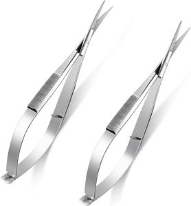 Tijeras Micro de Acero Inoxidable con Punta Recta y Curva para Cejas, Manicura, Manualidades, Corte, Herramienta de Salón de Belleza - Product Image 3