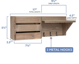 Perchas de pared de madera personalizadas y estante de almacenamiento colgante de madera para organizar y almacenar ropa y llaves - Product Image 4