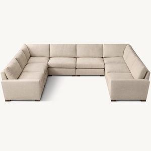 Meubles de salon pour maison moderne Ensemble de canapés modulaires en tissu pour 6 à 7 places Canapé sectionnel en forme de U