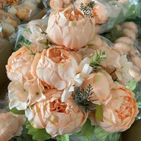 Pivoine Artificielle Vintage Européenne, 13 Têtes, Fleurs de Soie, Bouquets de Pivoines pour Mariage et Décoration Intérieure